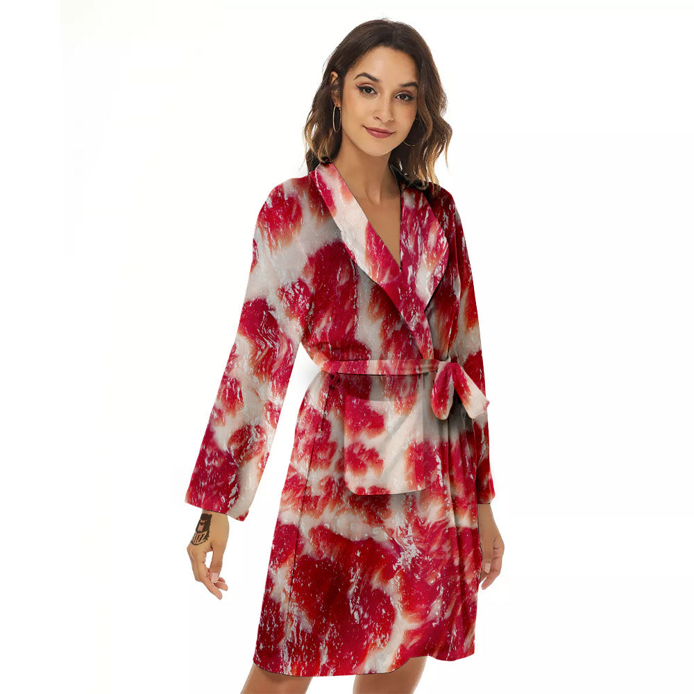 Fresh Meat Print Women's Robe-grizzshop
