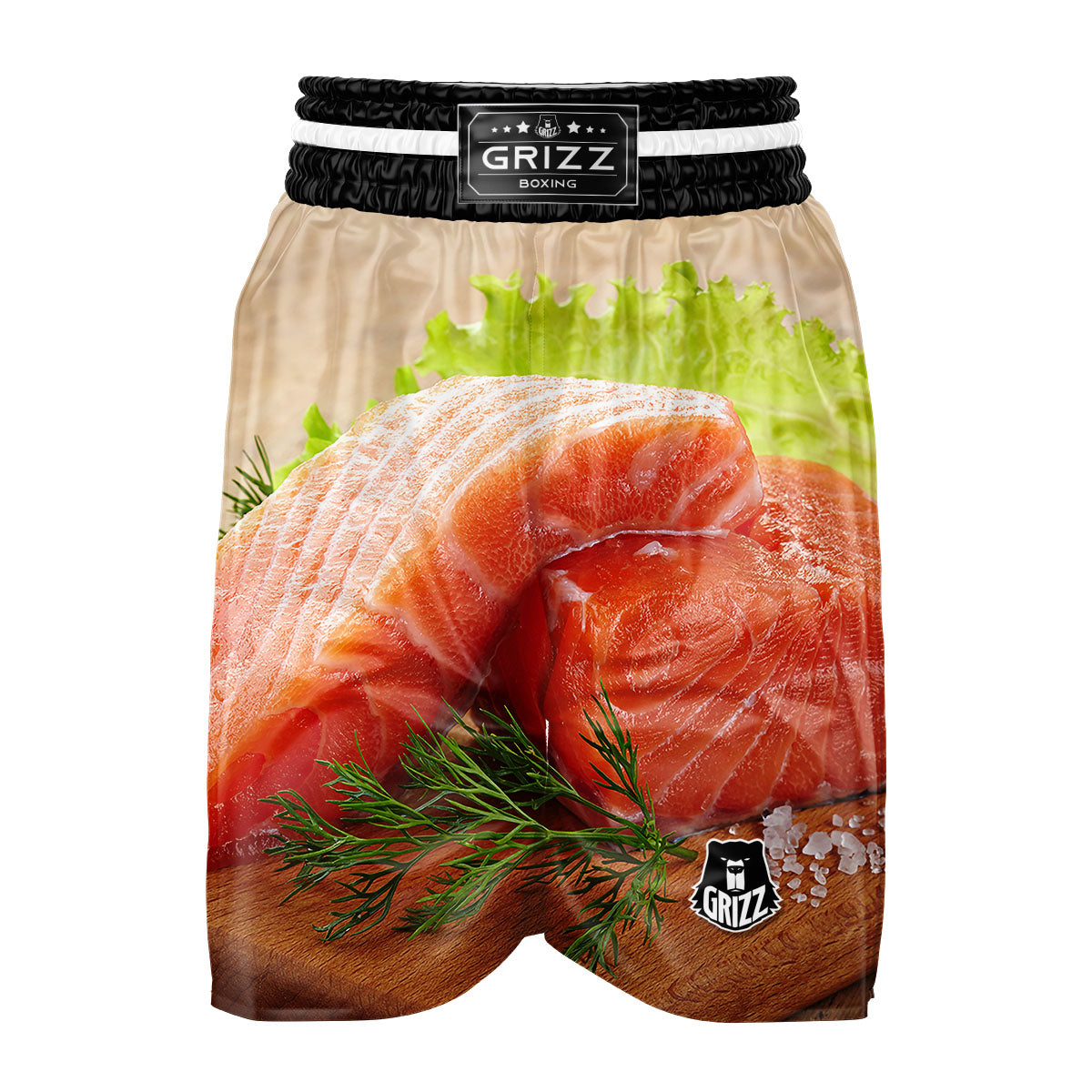 Fresh Salmon Print Boxing Shorts-grizzshop
