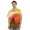 Fresh Salmon Print Men's Hawaiian Shirt-grizzshop