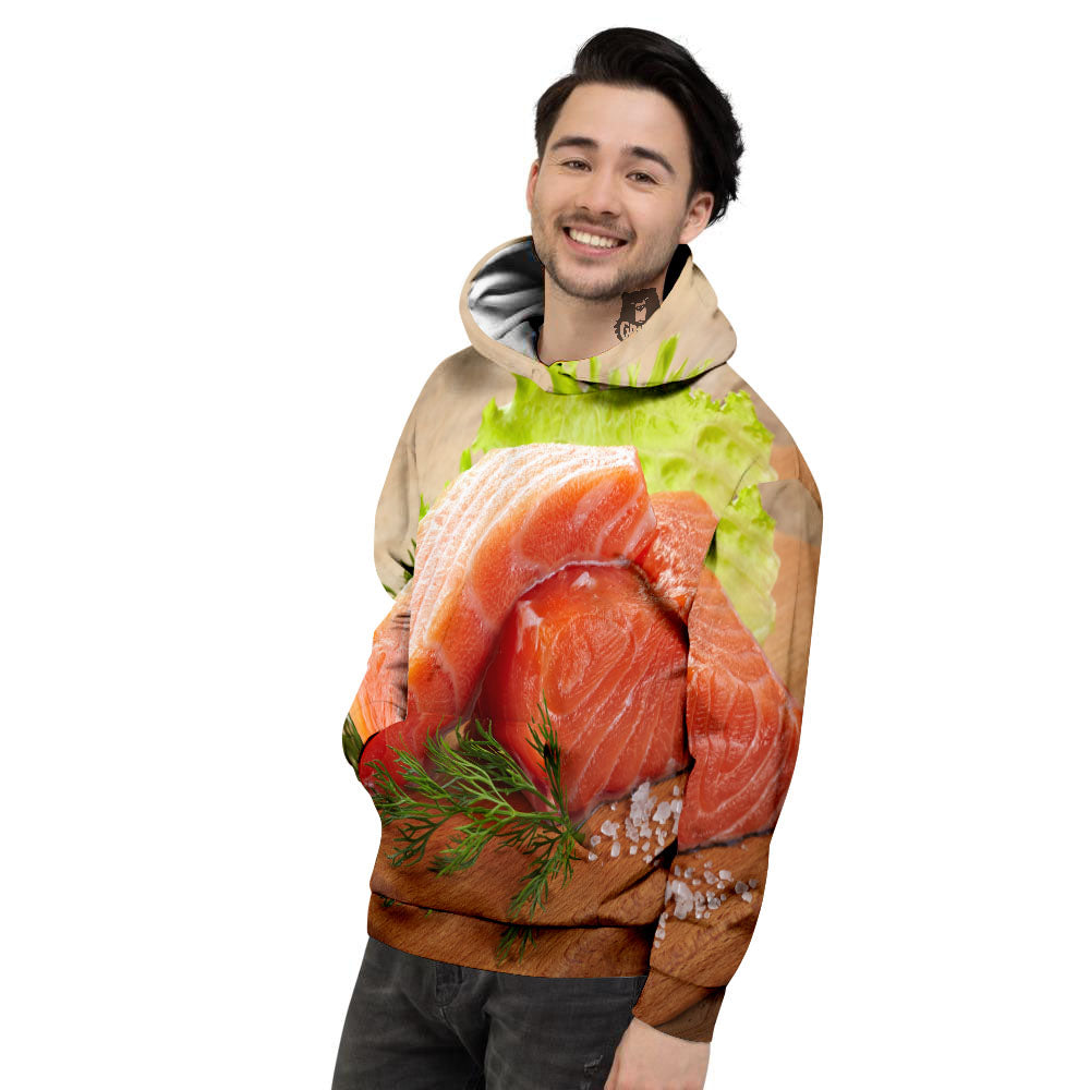 Fresh Salmon Print Men's Hoodie-grizzshop