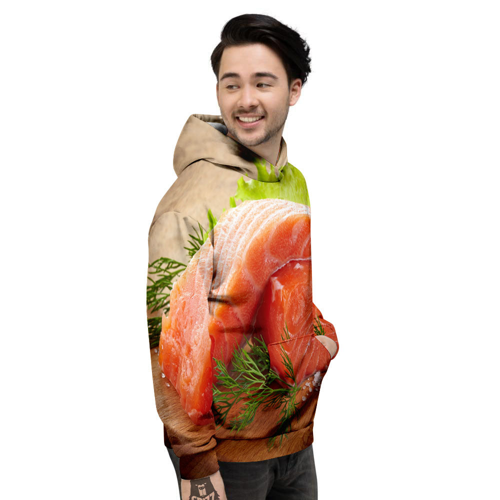 Fresh Salmon Print Men's Hoodie-grizzshop