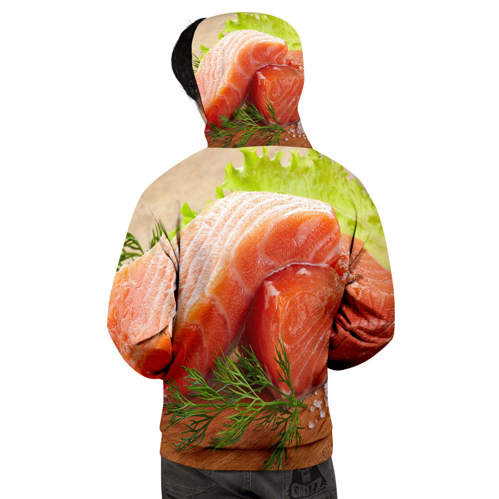 Fresh Salmon Print Men's Hoodie-grizzshop
