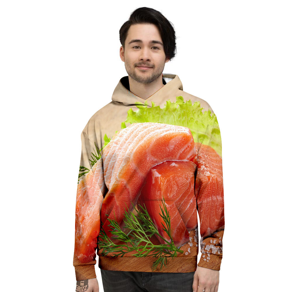 Fresh Salmon Print Men's Hoodie-grizzshop
