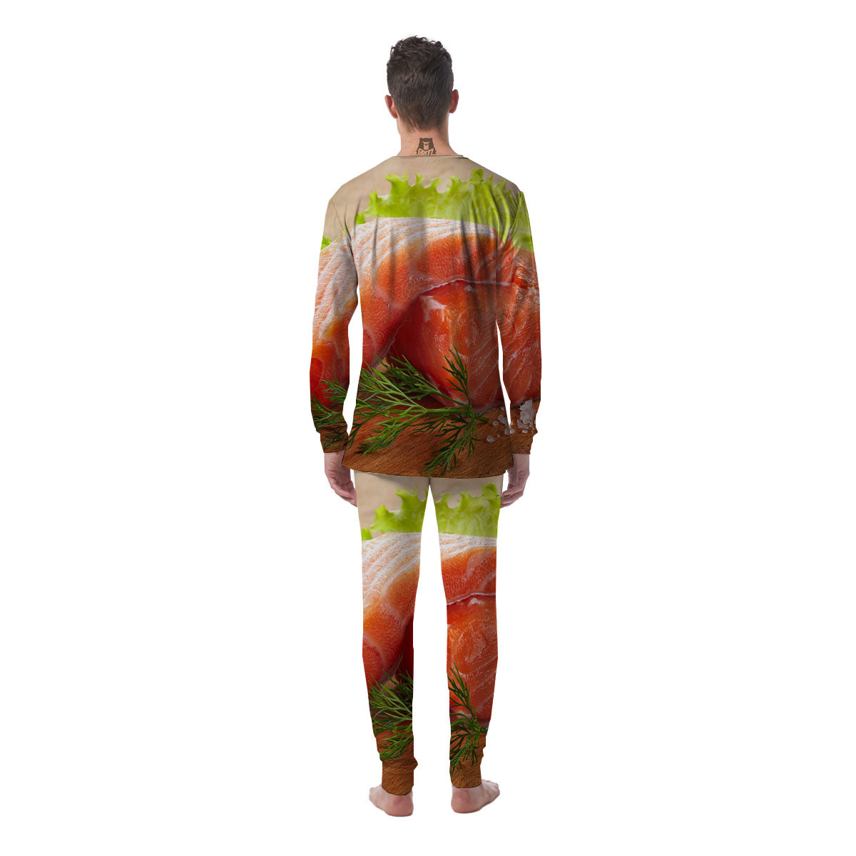 Fresh Salmon Print Men's Pajamas-grizzshop