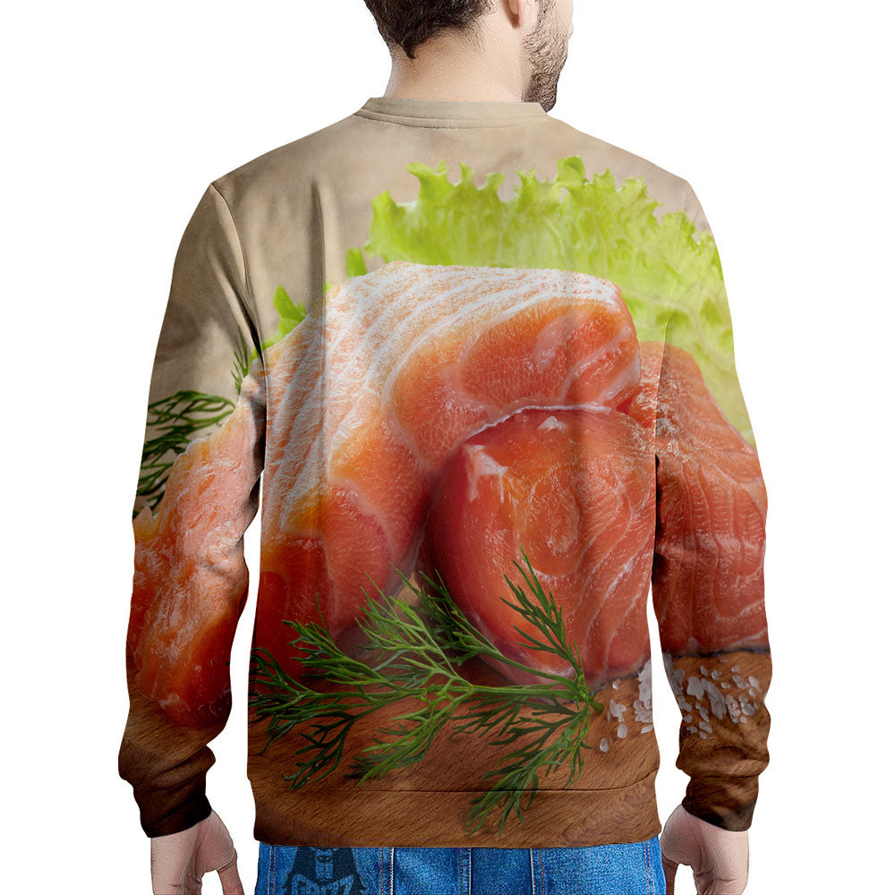 Fresh Salmon Print Men's Sweatshirt-grizzshop