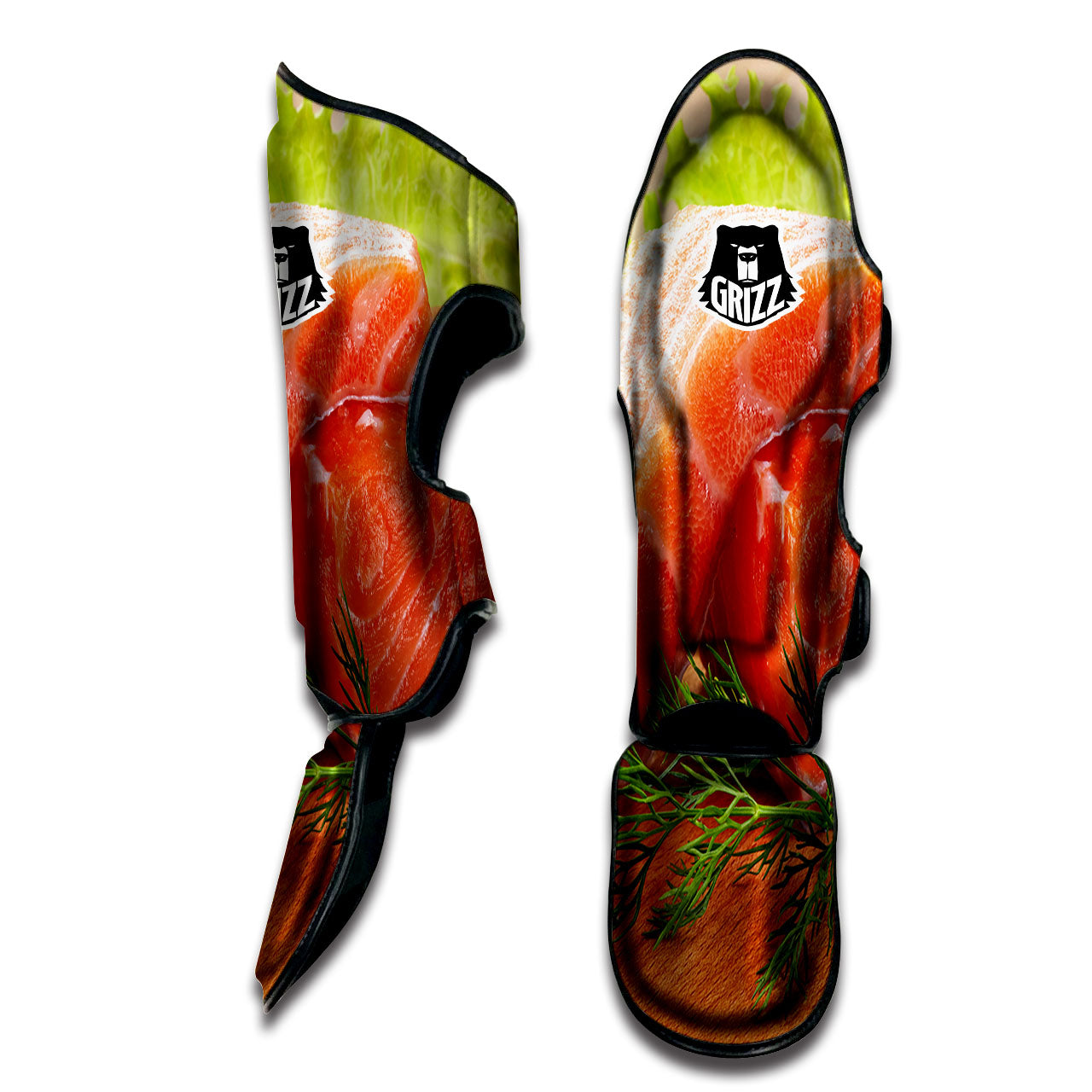 Fresh Salmon Print Muay Thai Shin Guards-grizzshop