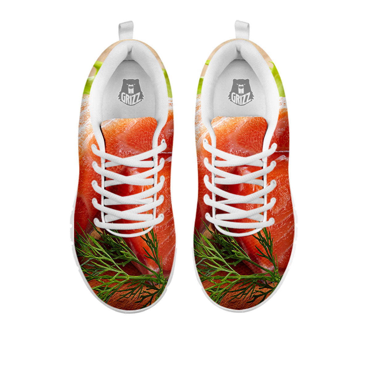 Fresh Salmon Print White Sneaker-grizzshop