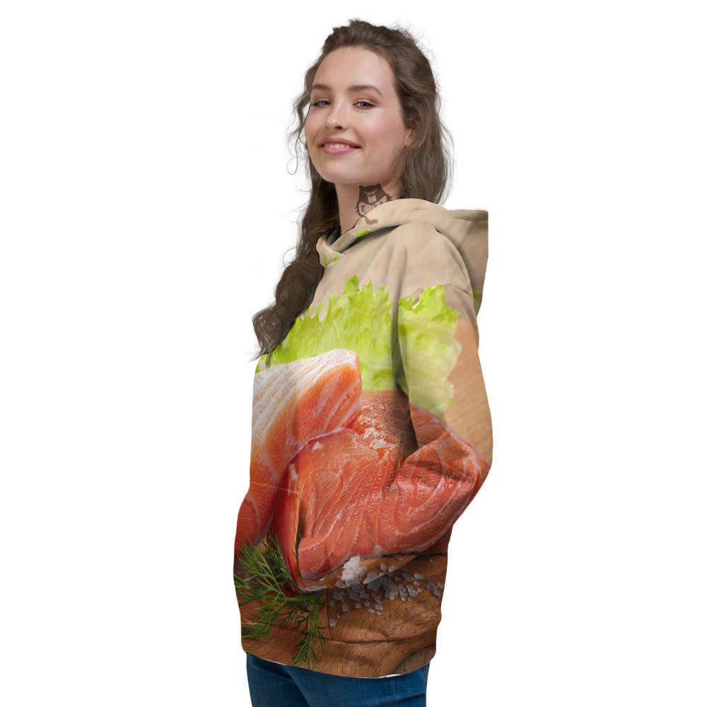 Fresh Salmon Print Women's Hoodie-grizzshop