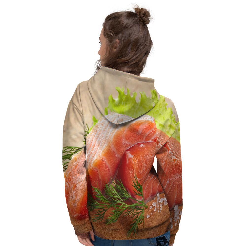 Fresh Salmon Print Women's Hoodie-grizzshop