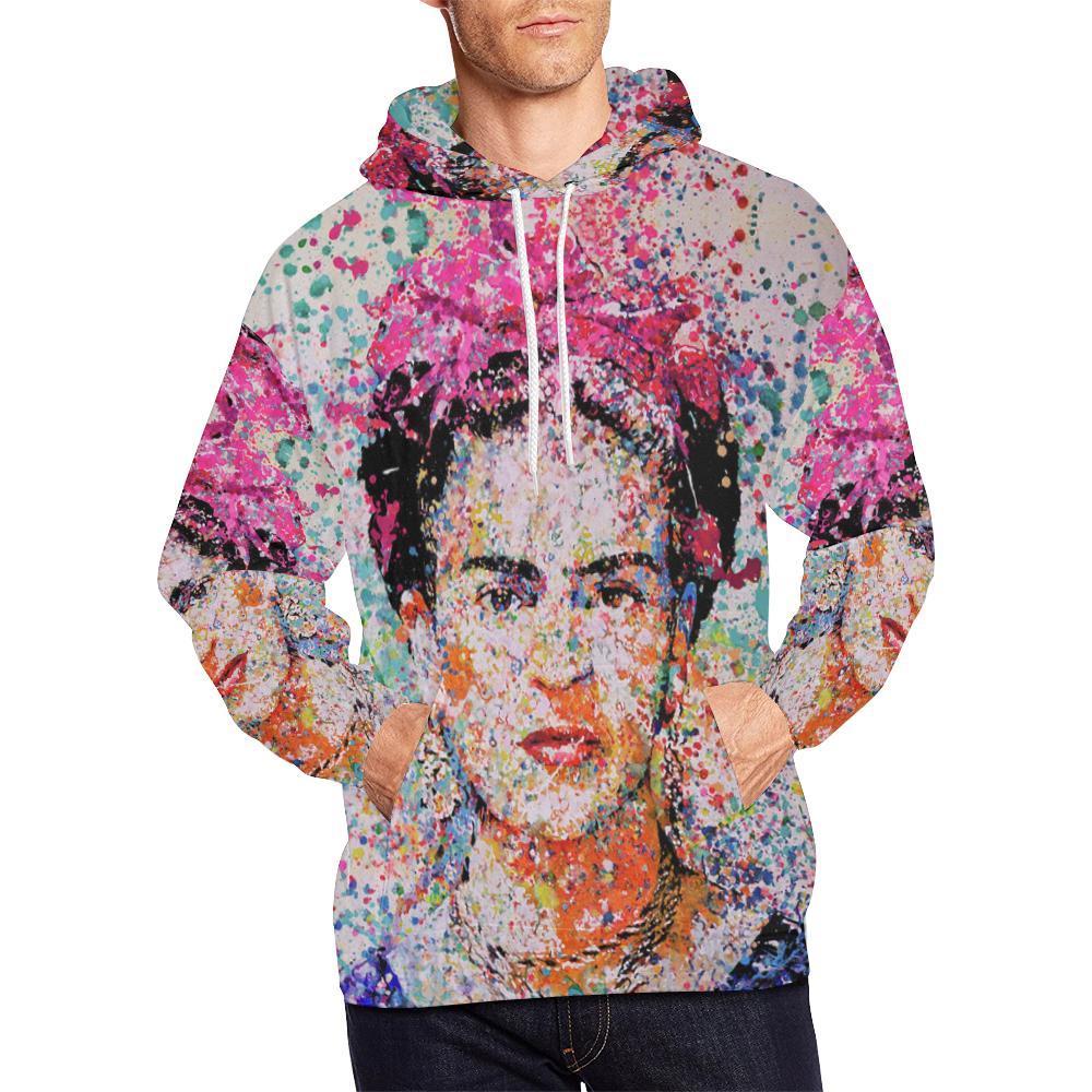 Frida Kahlo Pink Art Hoodie-grizzshop