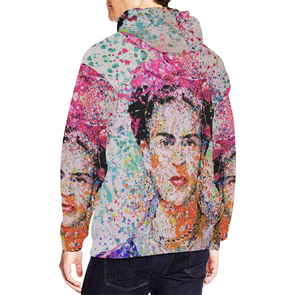 Frida Kahlo Pink Art Hoodie-grizzshop