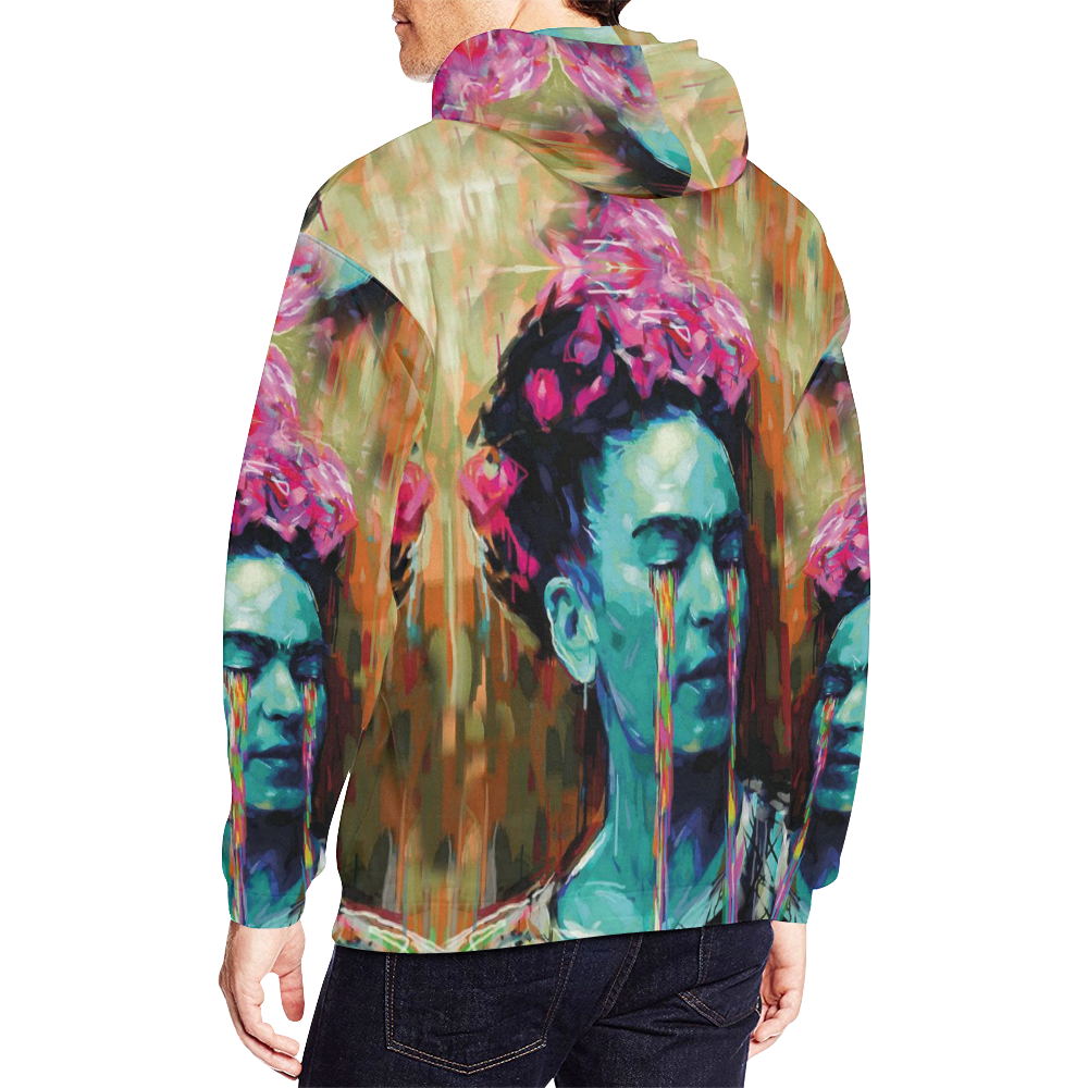 Frida Kahlo Print Hoodie-grizzshop