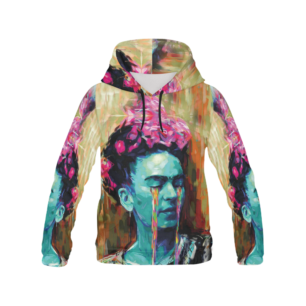 Frida Kahlo Print Hoodie-grizzshop