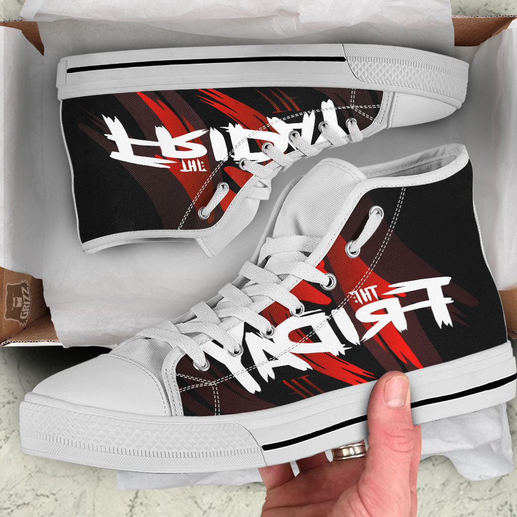 Friday 13 Print White High Top Shoes-grizzshop