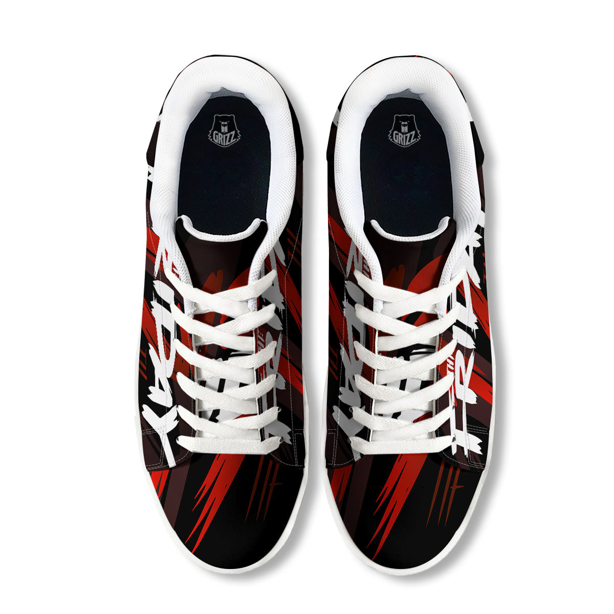 Friday 13 Print White Low Top Sneakers-grizzshop