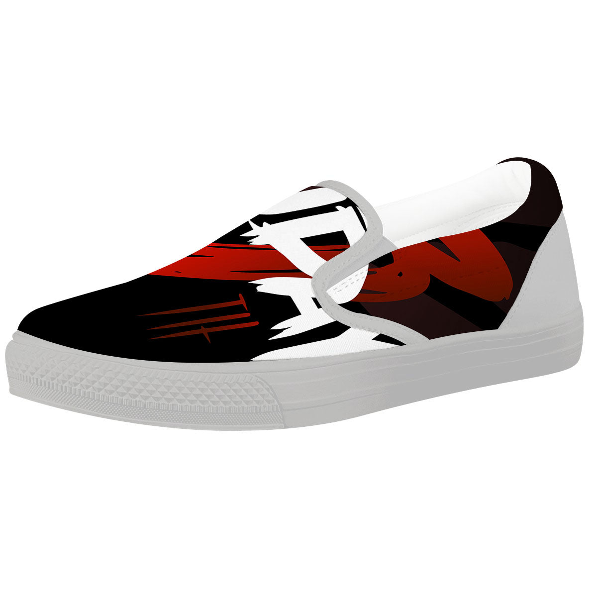 Friday 13 Print White Slip On Shoes-grizzshop
