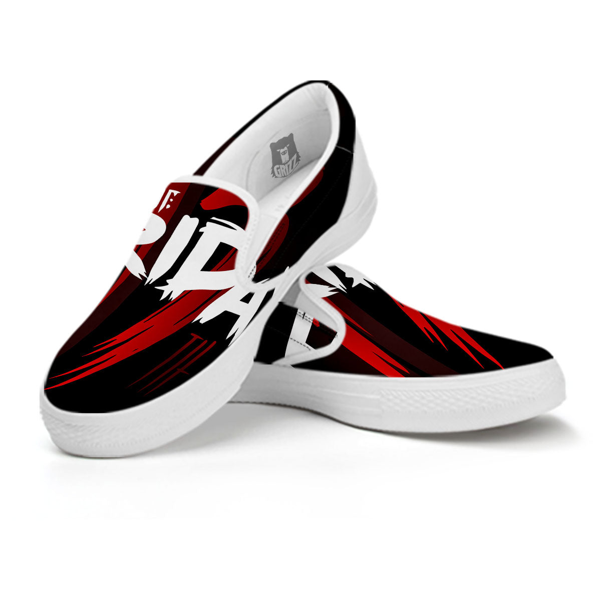 Friday 13 Print White Slip On Shoes-grizzshop
