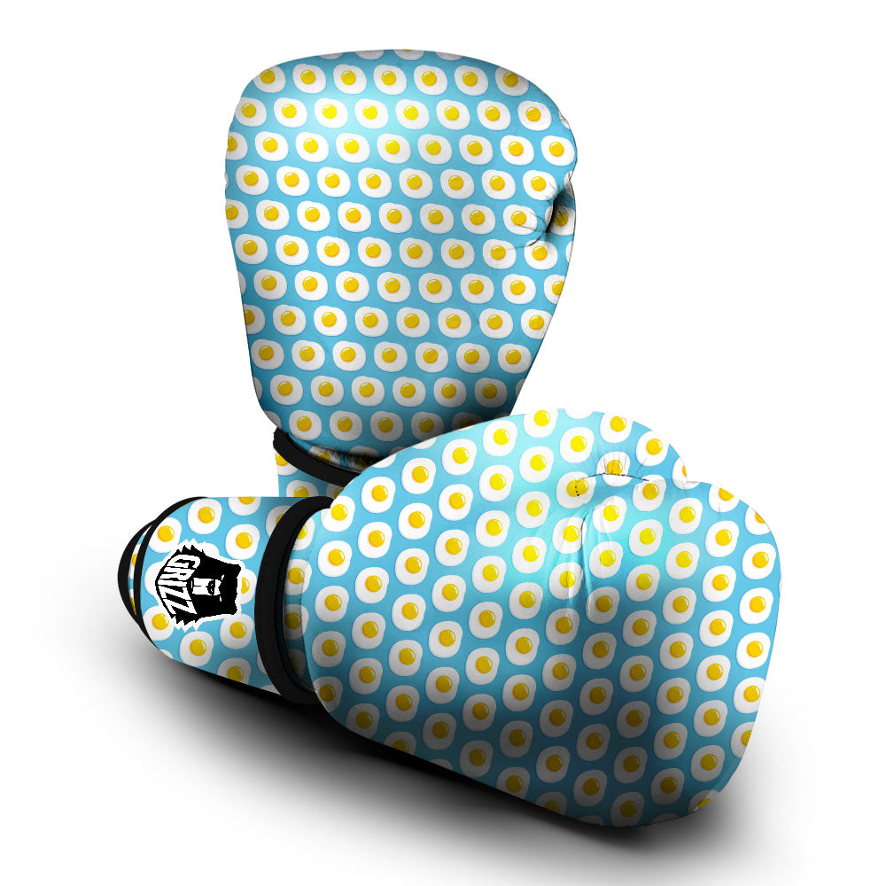 Fried Eggs Blue Print Pattern Boxing Gloves-grizzshop