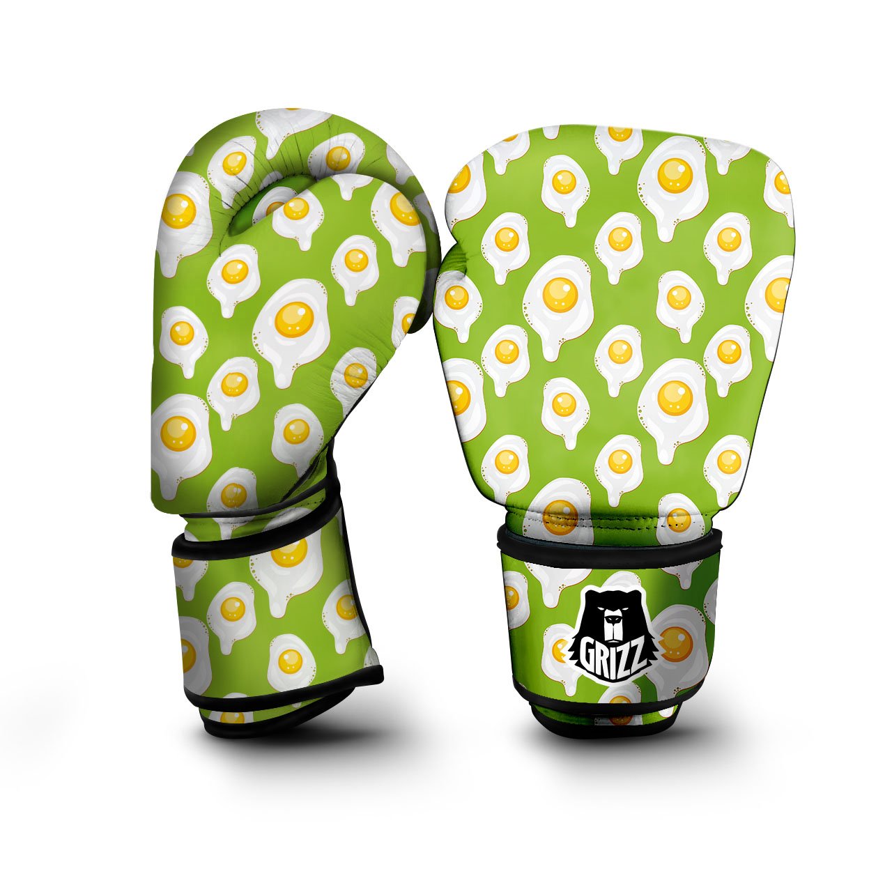 Fried Eggs Lime Green Print Pattern Boxing Gloves-grizzshop