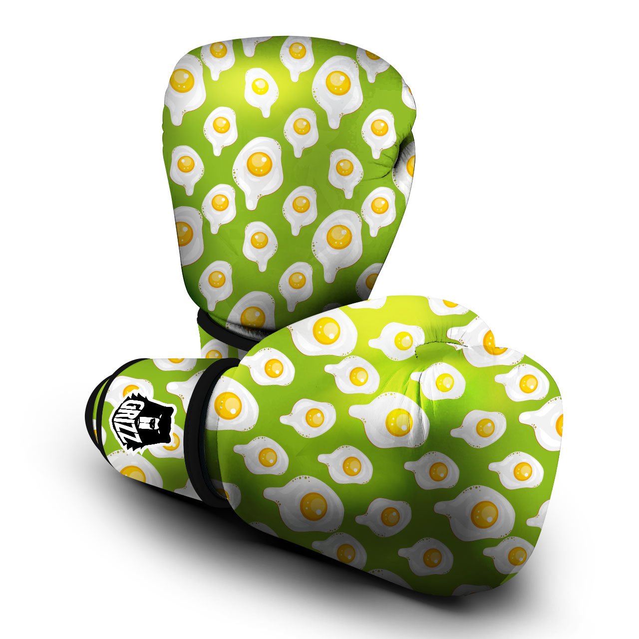 Fried Eggs Lime Green Print Pattern Boxing Gloves-grizzshop