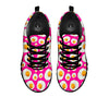 Fried Eggs Pink Print Pattern Black Sneaker-grizzshop