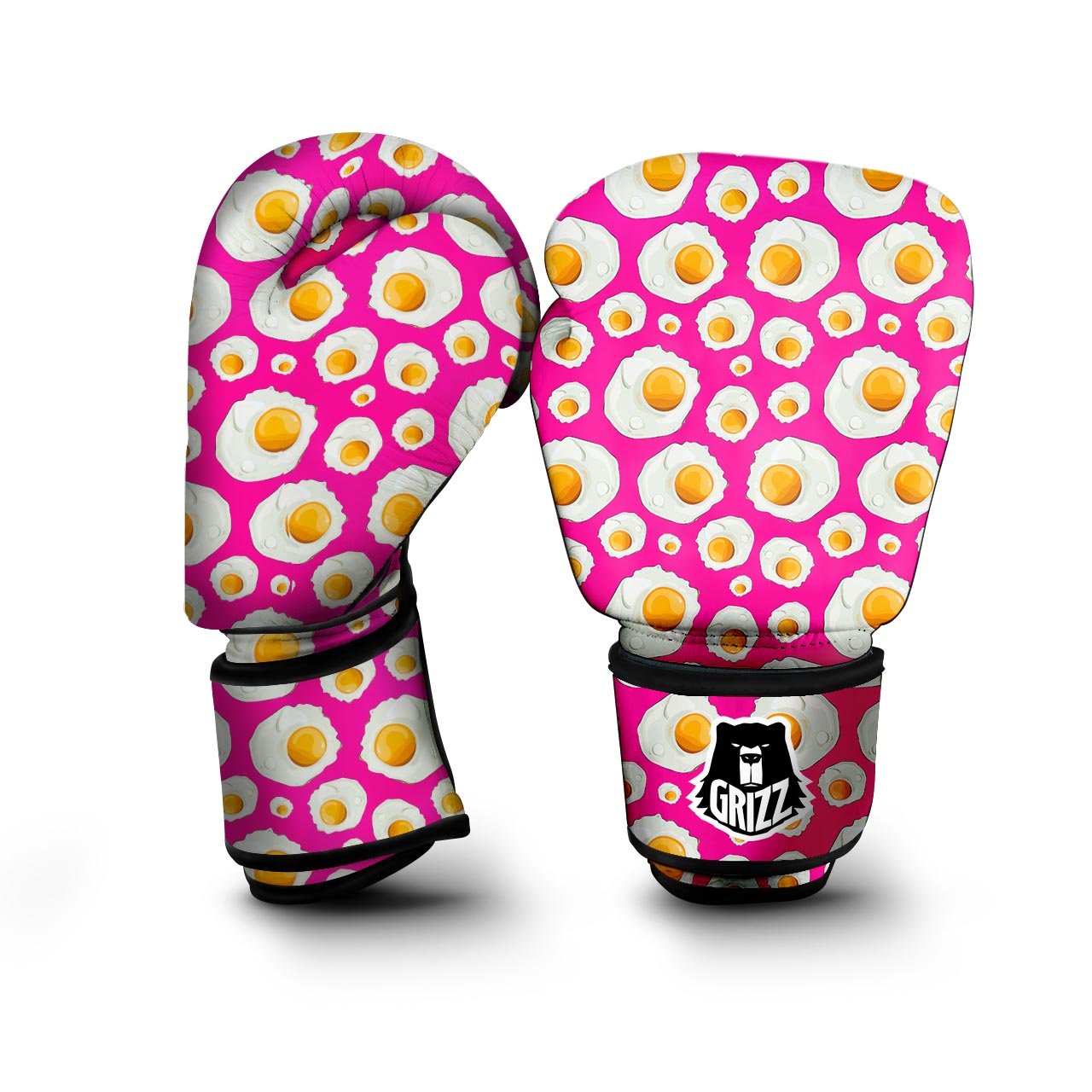 Fried Eggs Pink Print Pattern Boxing Gloves-grizzshop
