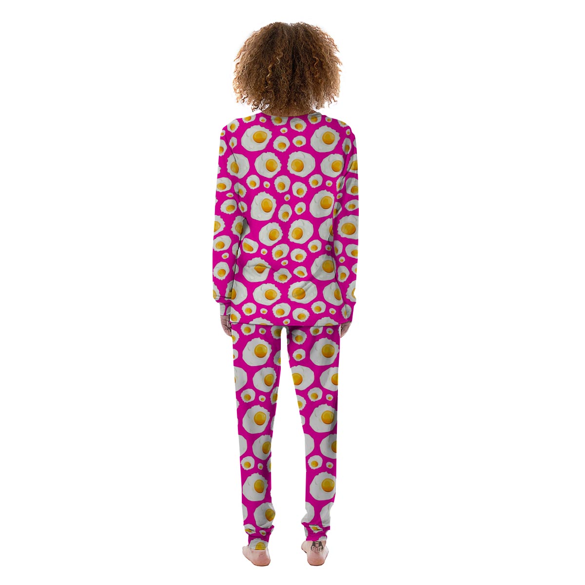 Fried Eggs Pink Print Pattern Women's Pajamas-grizzshop