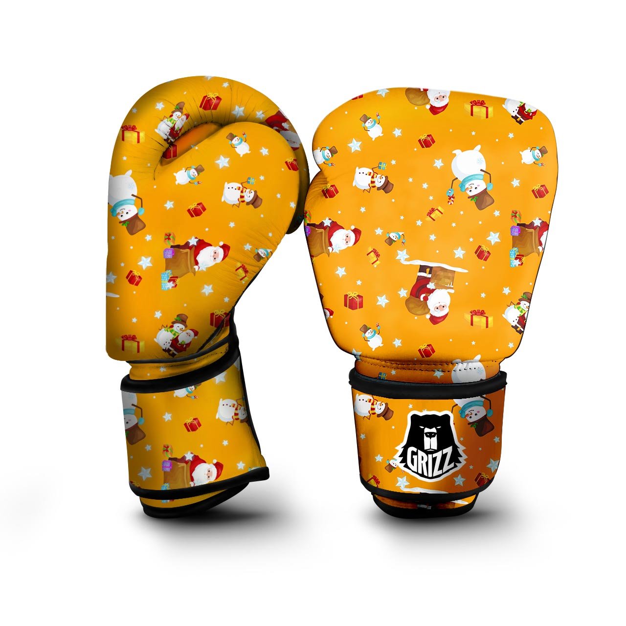 Friends And Santa Claus Print Pattern Boxing Gloves-grizzshop