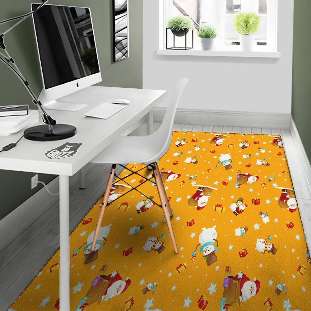 Friends And Santa Claus Print Pattern Floor Mat-grizzshop