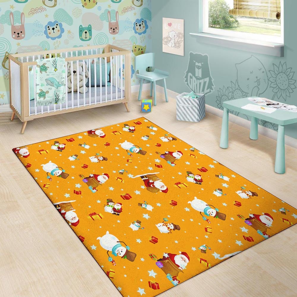 Friends And Santa Claus Print Pattern Floor Mat-grizzshop