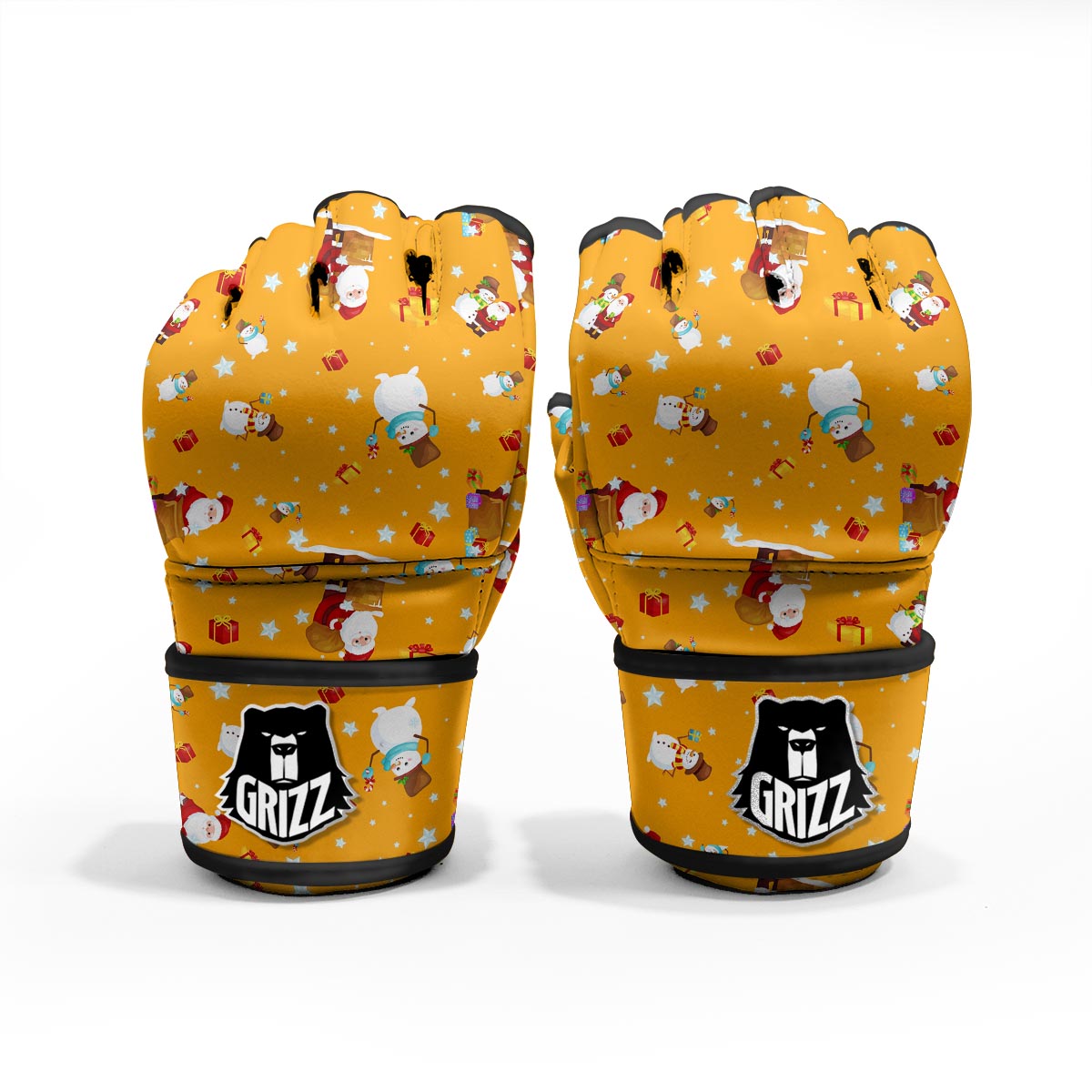 Friends And Santa Claus Print Pattern MMA Gloves-grizzshop