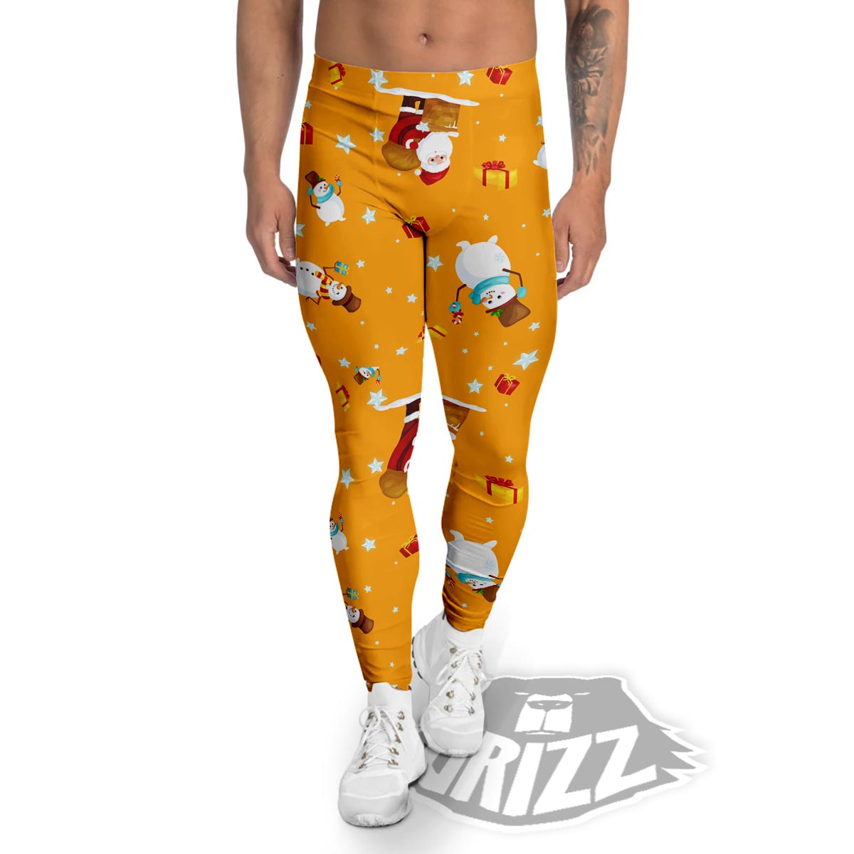 Friends And Santa Claus Print Pattern Men's Leggings-grizzshop