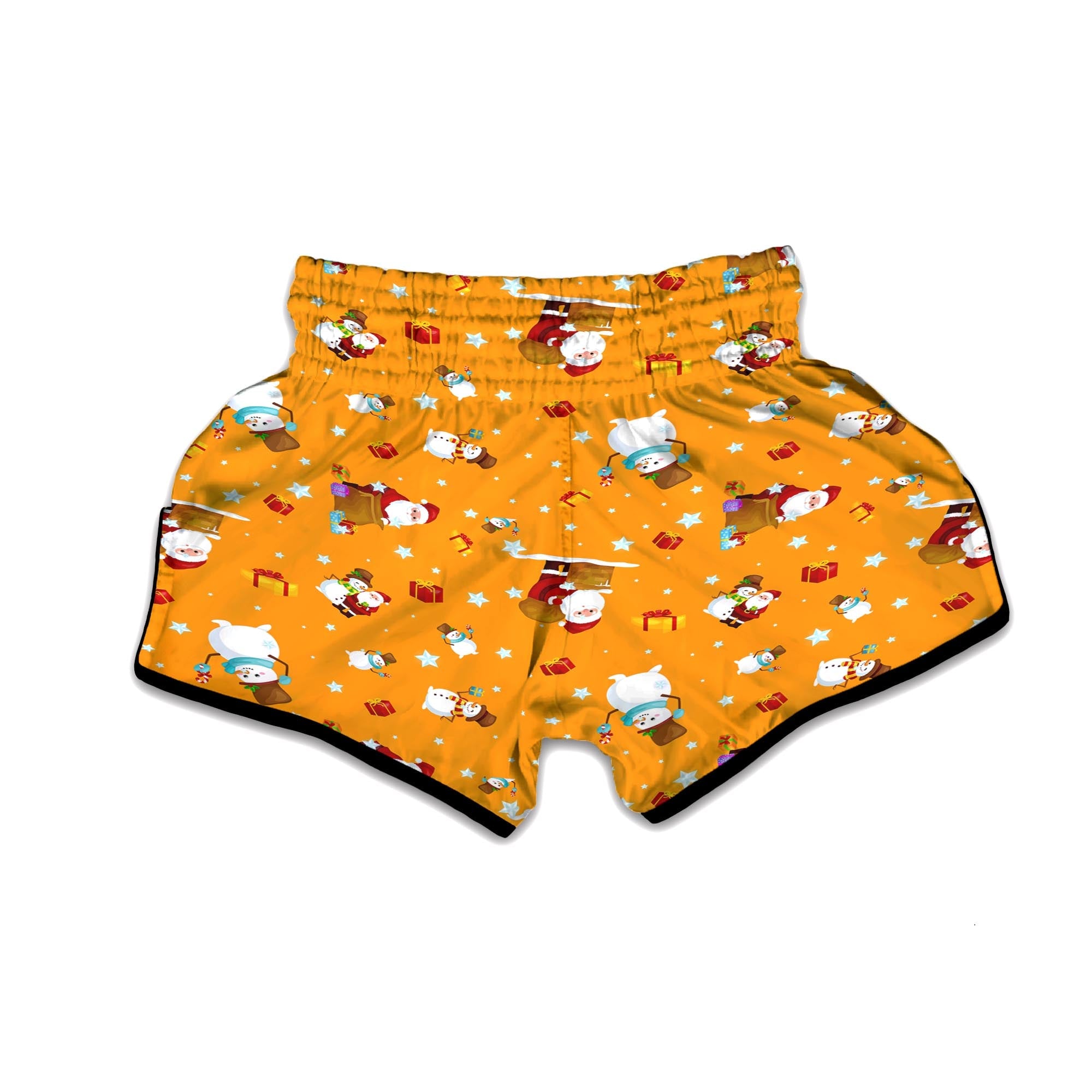 Friends And Santa Claus Print Pattern Muay Thai Boxing Shorts-grizzshop