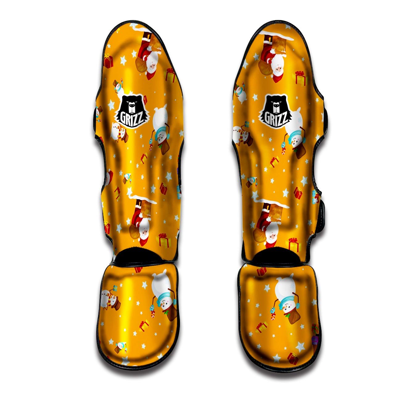 Friends And Santa Claus Print Pattern Muay Thai Shin Guards-grizzshop