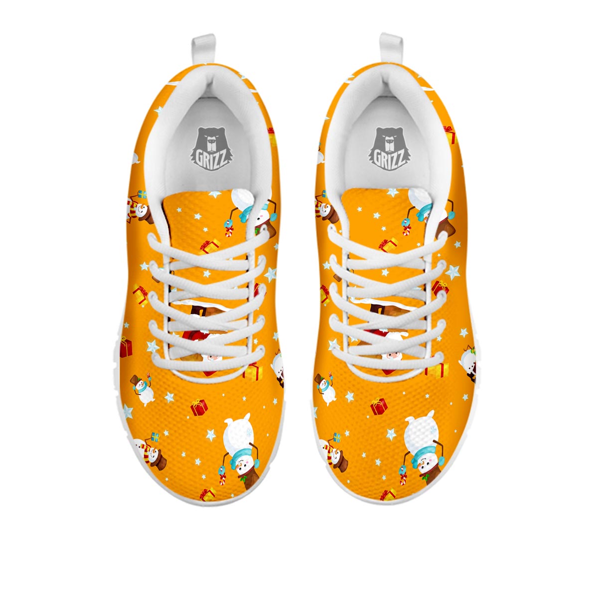 Friends And Santa Claus Print Pattern White Sneaker-grizzshop
