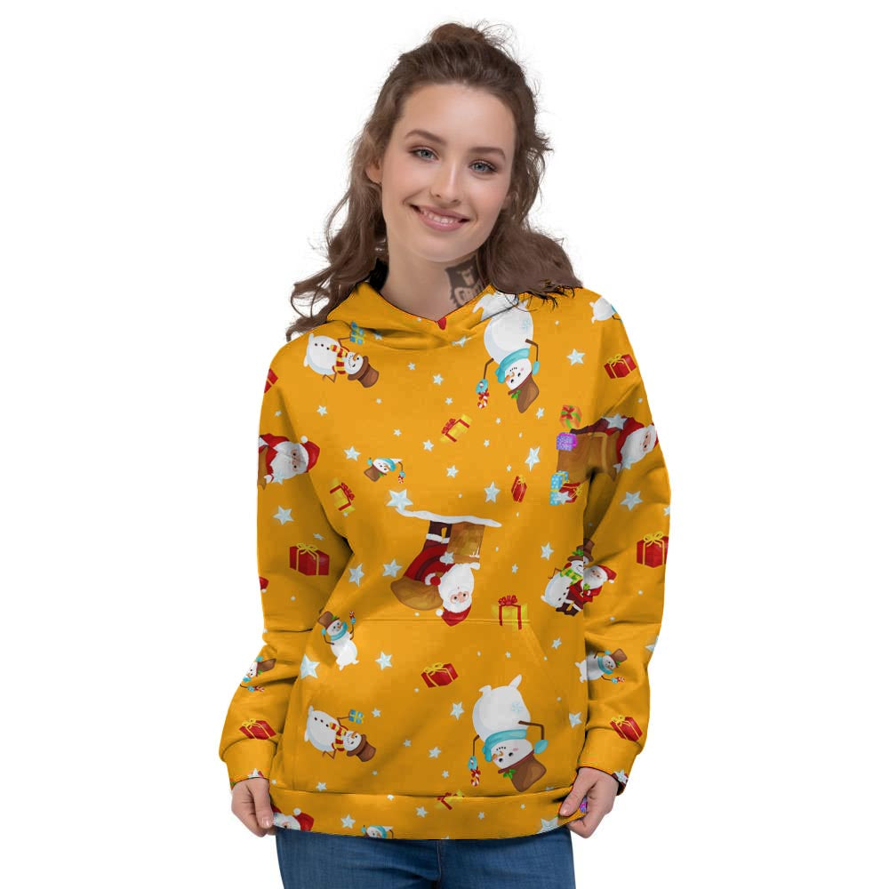 Friends And Santa Claus Print Pattern Women's Hoodie-grizzshop