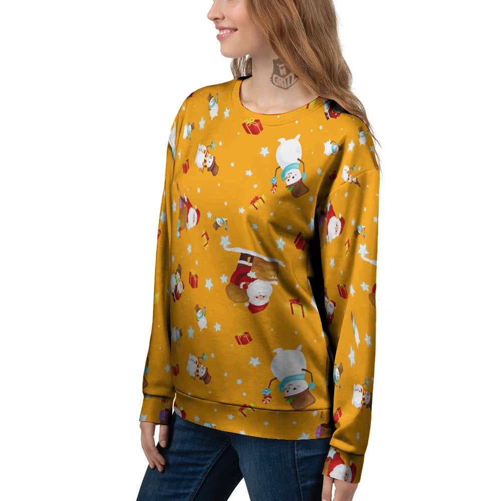 Friends And Santa Claus Print Pattern Women's Sweatshirt-grizzshop