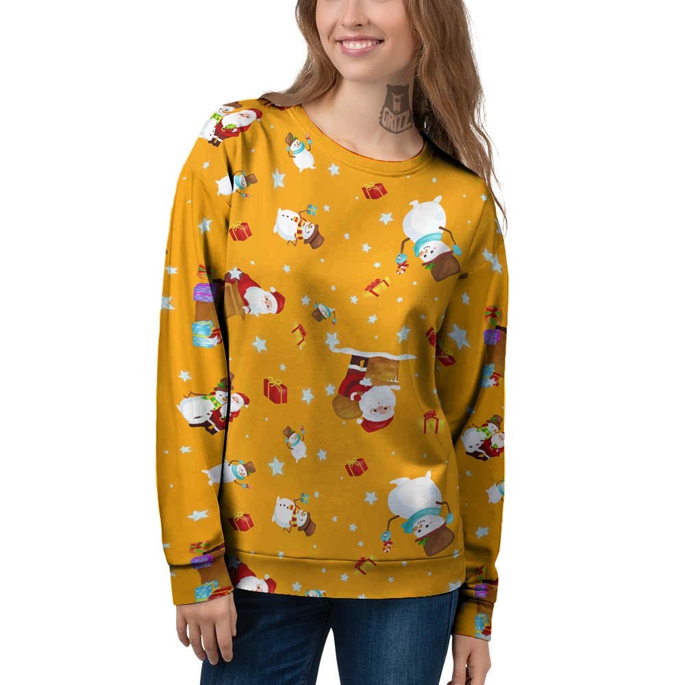 Friends And Santa Claus Print Pattern Women's Sweatshirt-grizzshop
