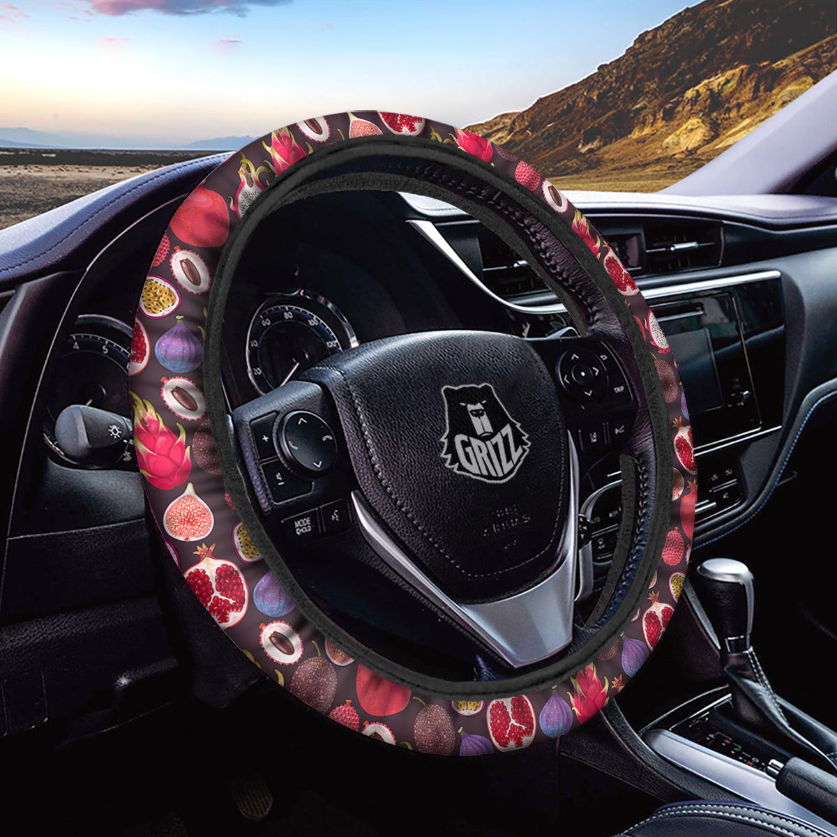 Friut Exotic Print Pattern Car Steering Wheel Cover-grizzshop