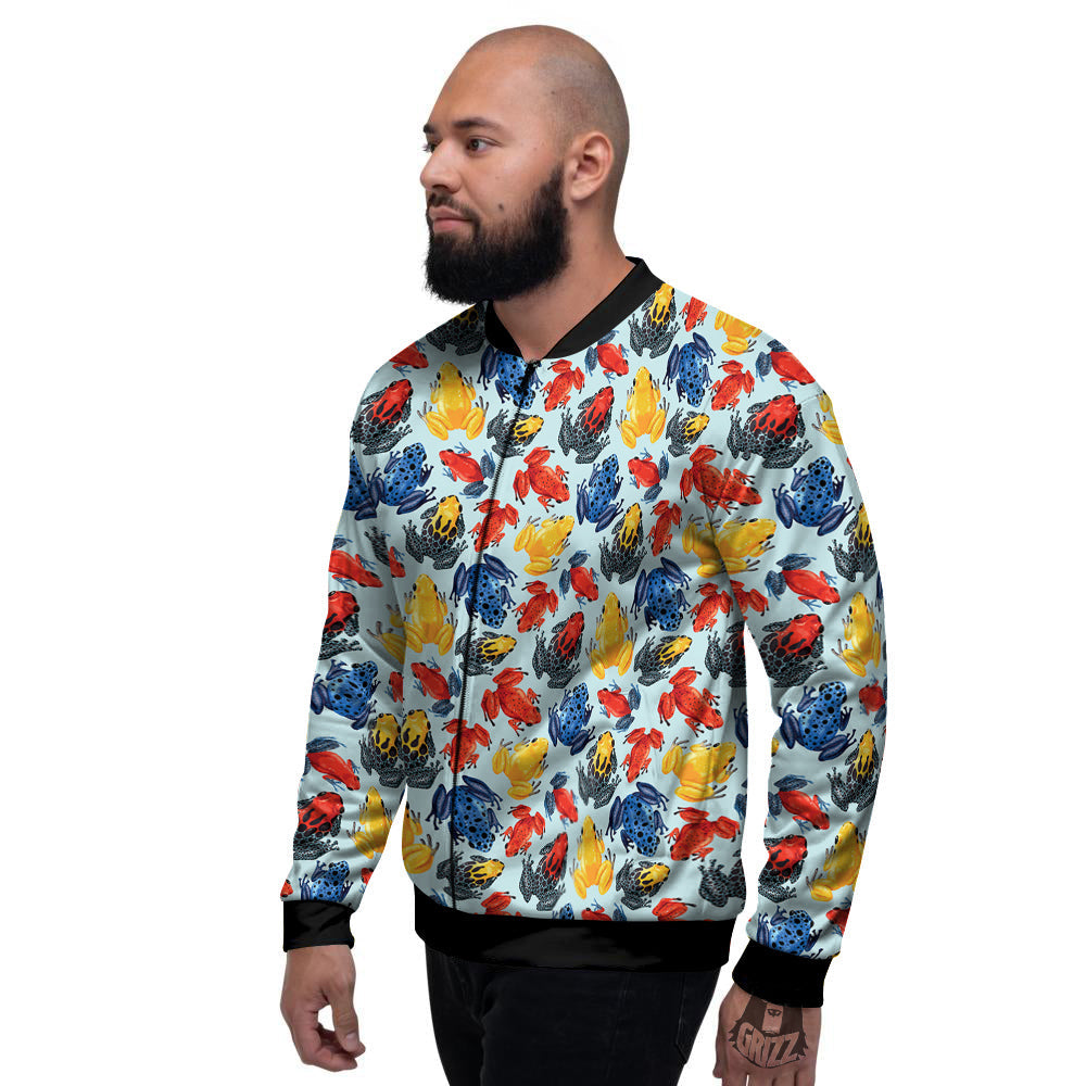 Frog Colorful Print Pattern Men's Bomber Jacket-grizzshop