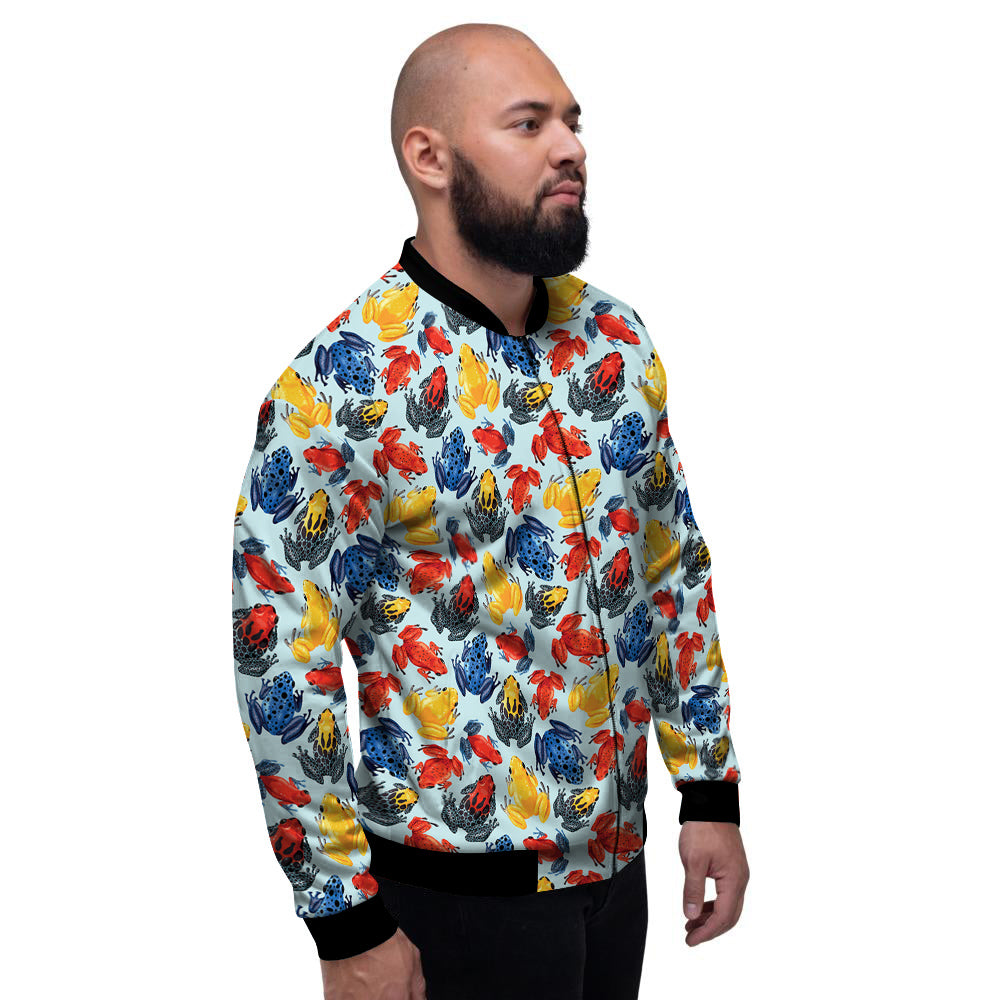 Frog Colorful Print Pattern Men's Bomber Jacket-grizzshop