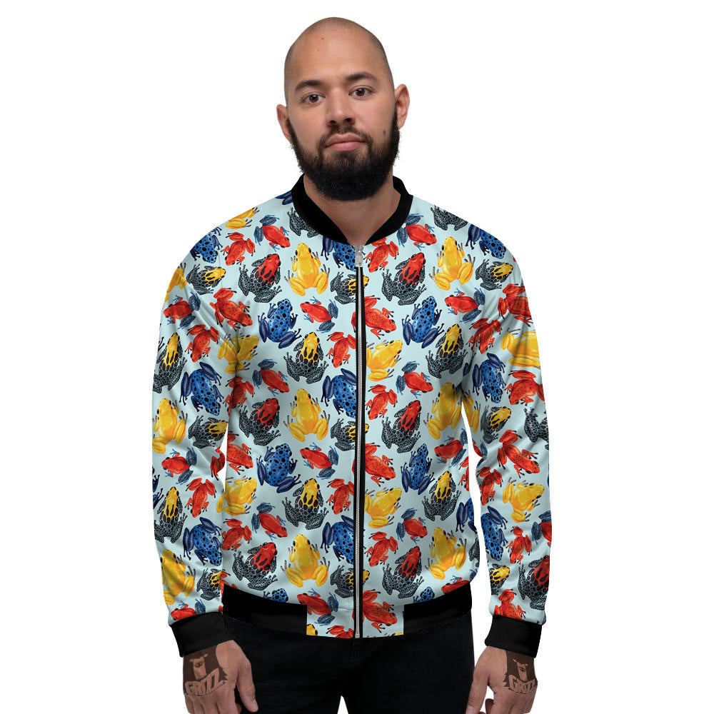 Frog Colorful Print Pattern Men's Bomber Jacket-grizzshop