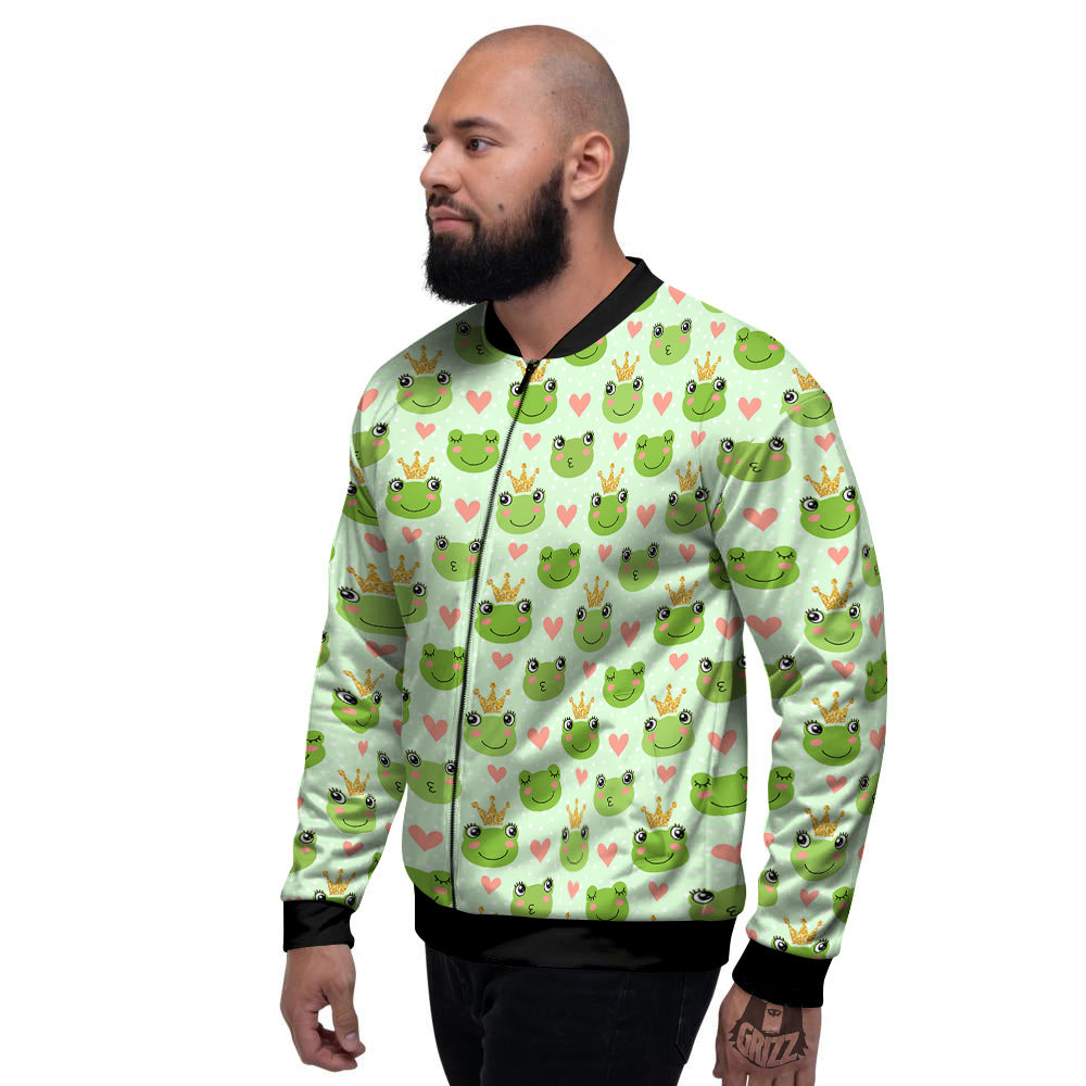Frog Cute Print Pattern Men's Bomber Jacket-grizzshop
