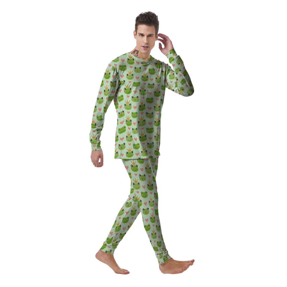 Frog Cute Print Pattern Men's Pajamas-grizzshop