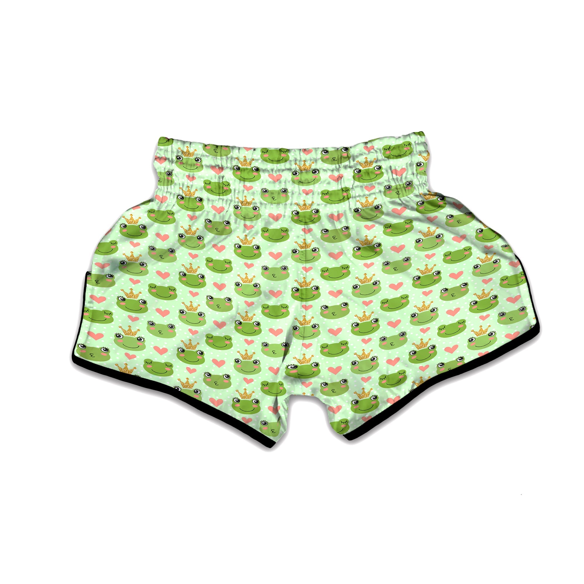 Frog Cute Print Pattern Muay Thai Boxing Shorts-grizzshop