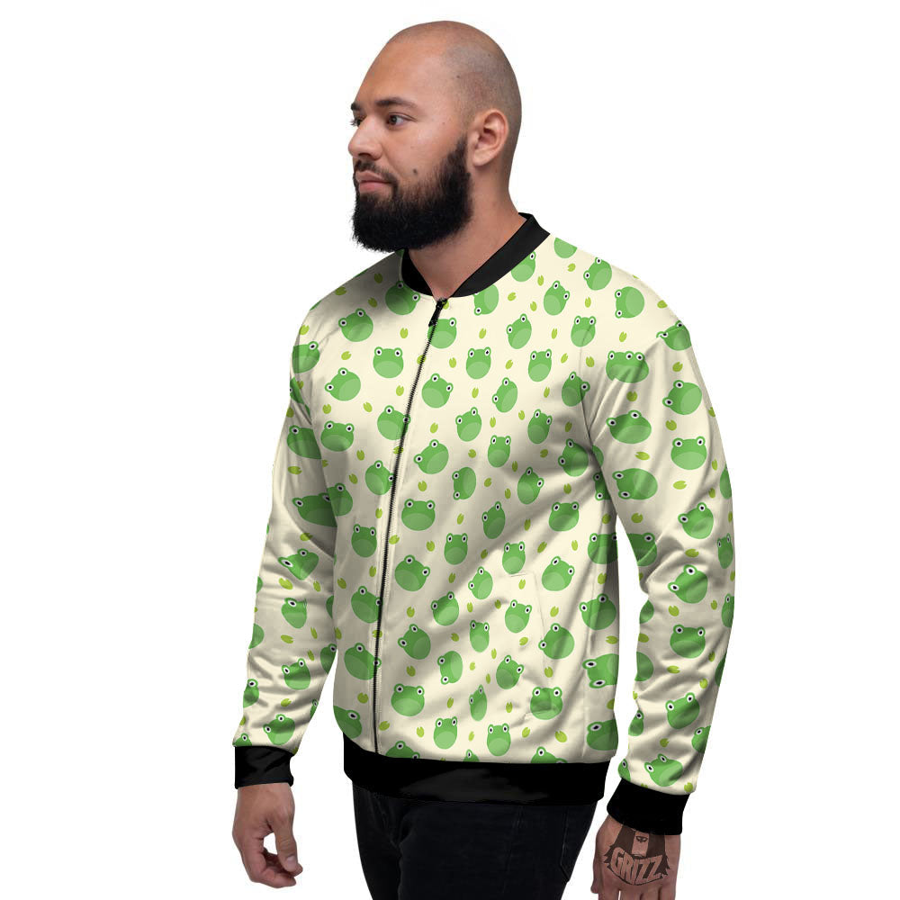 Frog Faces Print Pattern Men's Bomber Jacket-grizzshop