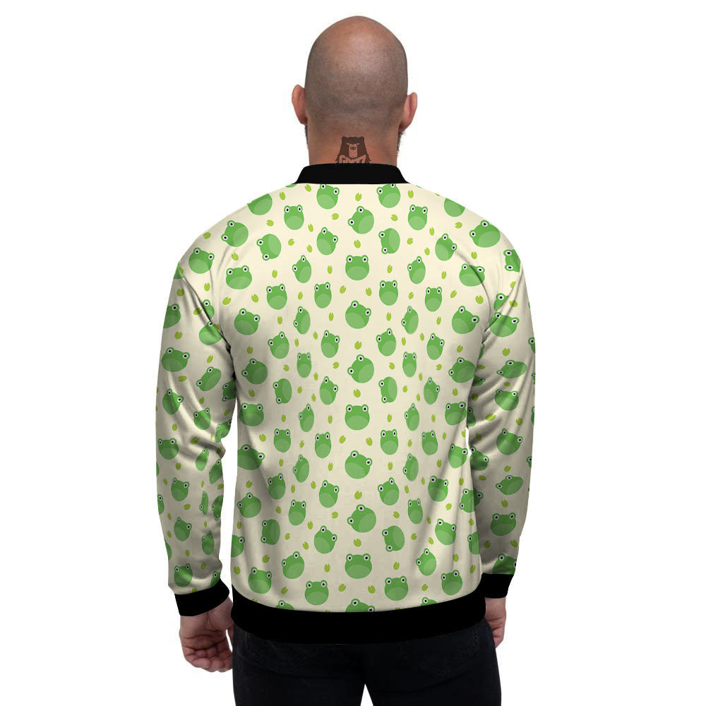 Frog Faces Print Pattern Men's Bomber Jacket-grizzshop