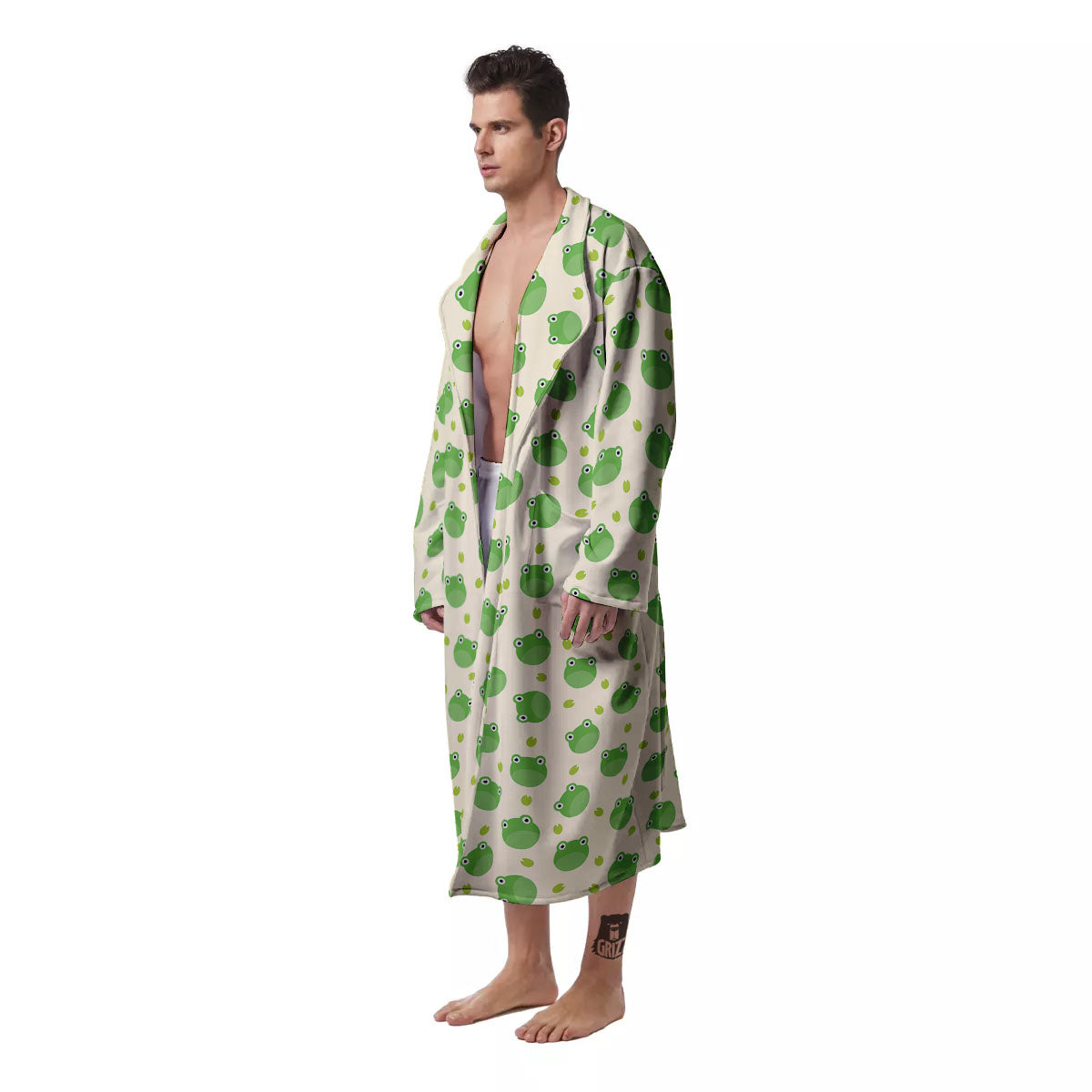 Frog Faces Print Pattern Men's Robe-grizzshop