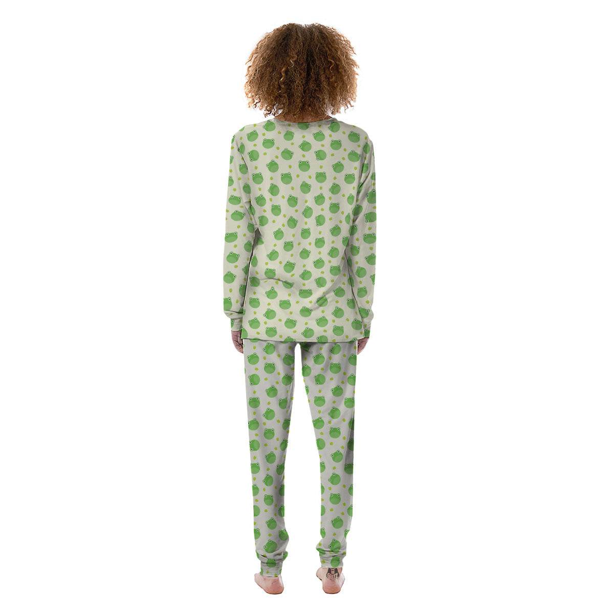 Frog Faces Print Pattern Women's Pajamas-grizzshop