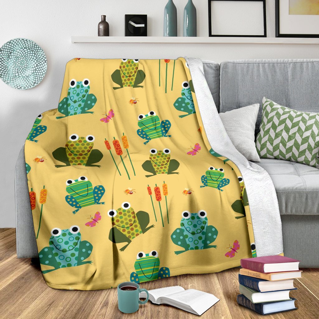 Frog Pattern Print Blanket-grizzshop
